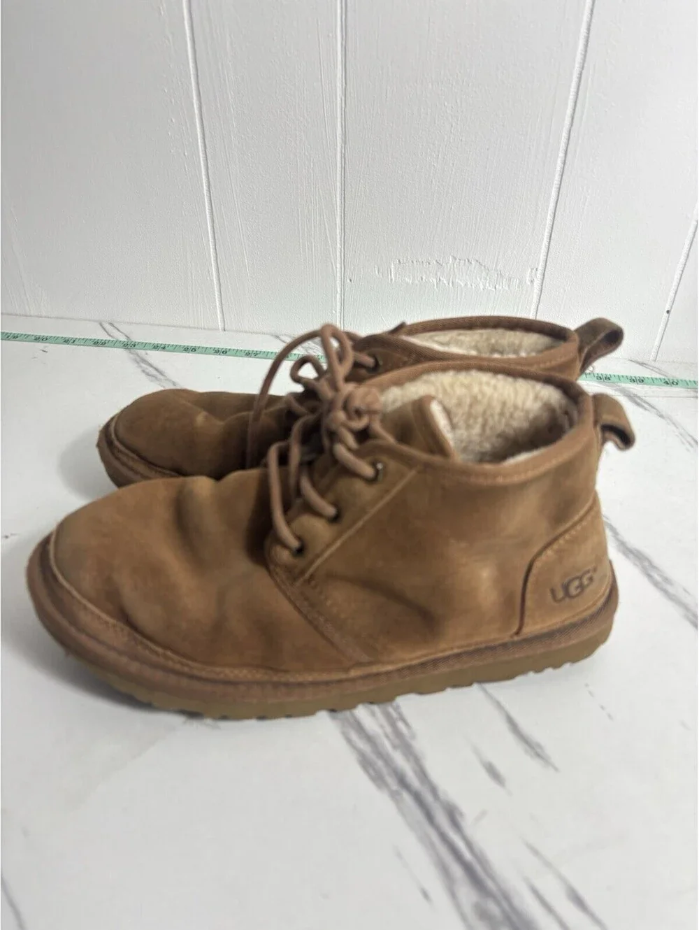 UGG Boots Men's Neumel Chestnut Brown Suede Wool Lace Up Size 7 Gorpcore